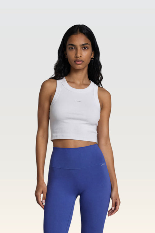 W MoonRib Cropped Tank - Snow