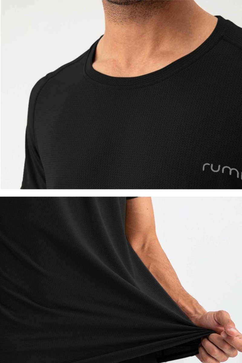 Rumi Earth - WU Sun Fit Tee Waffle - Black - R521220BKP - 