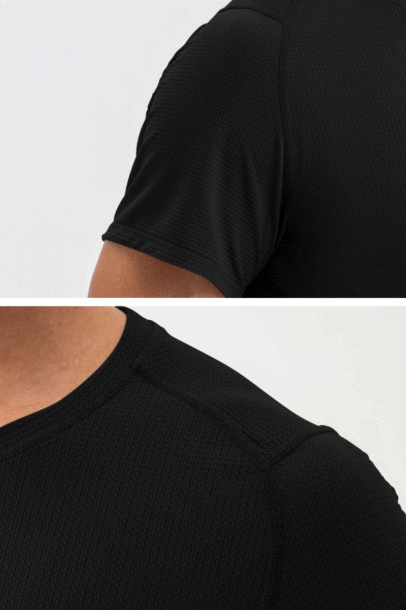 Rumi Earth - WU Sun Fit Tee Waffle - Black - R521220BKP - 